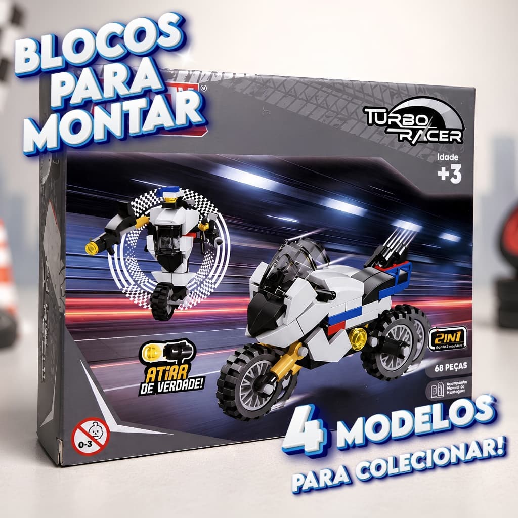 Blocos De Montar Moto Motocicleta Turbo Racer Brinquedos Educativo Menino Menina Estilo Lego Inblox