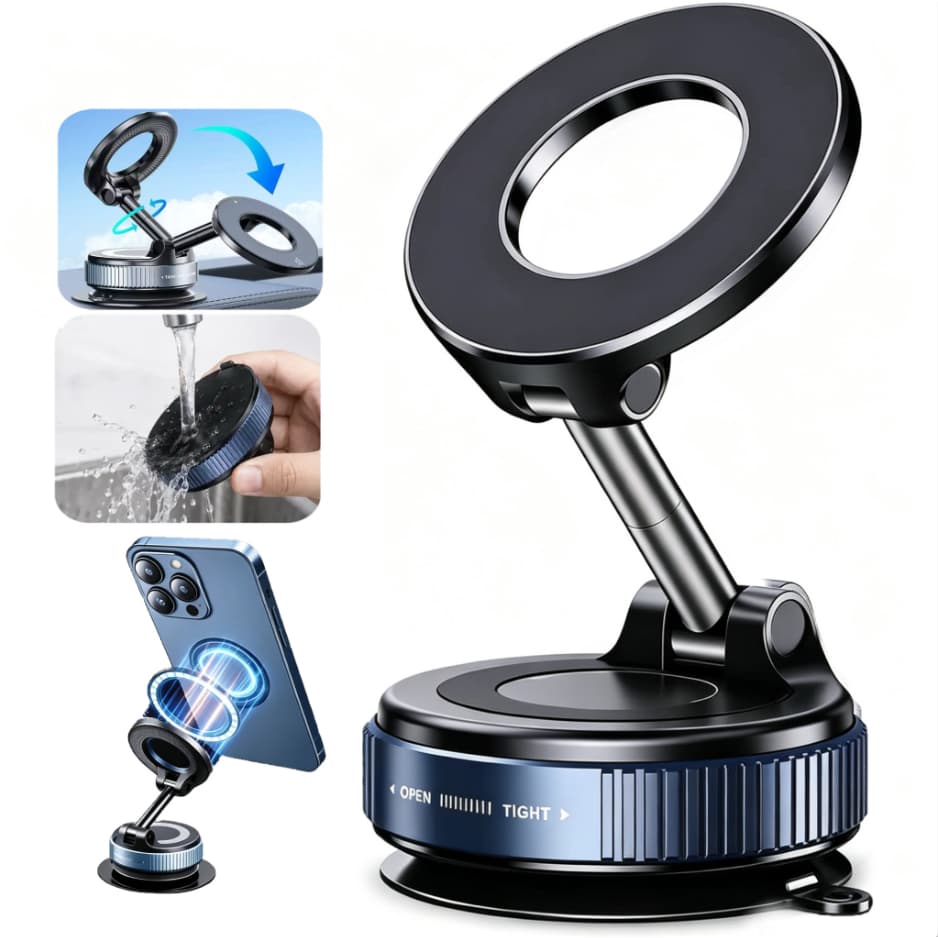 Suporte Magnético Forte Para Telefone Carro 360 ° Design Dobrável Vácuo Ajustável/Mesa/Uso Universal