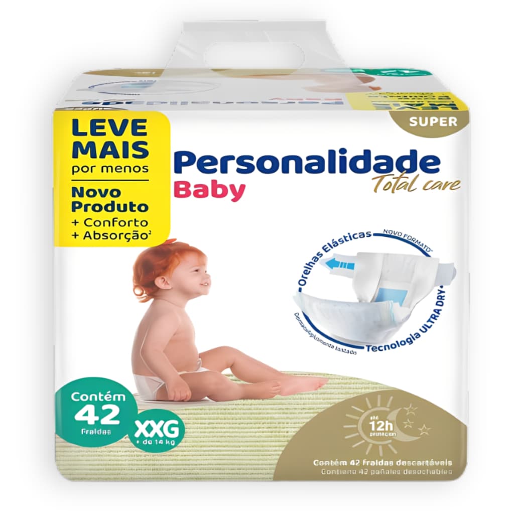 Fralda Personalidade Baby Total Care XXG 42 Unid
