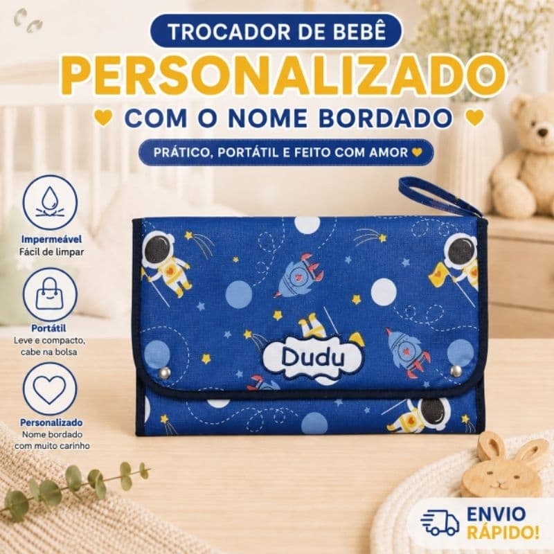 Trocador PERSONALIZADO  Portátil Impermeável Fralda Pomada e Lenço Umedecido para Bebê Menino Menina