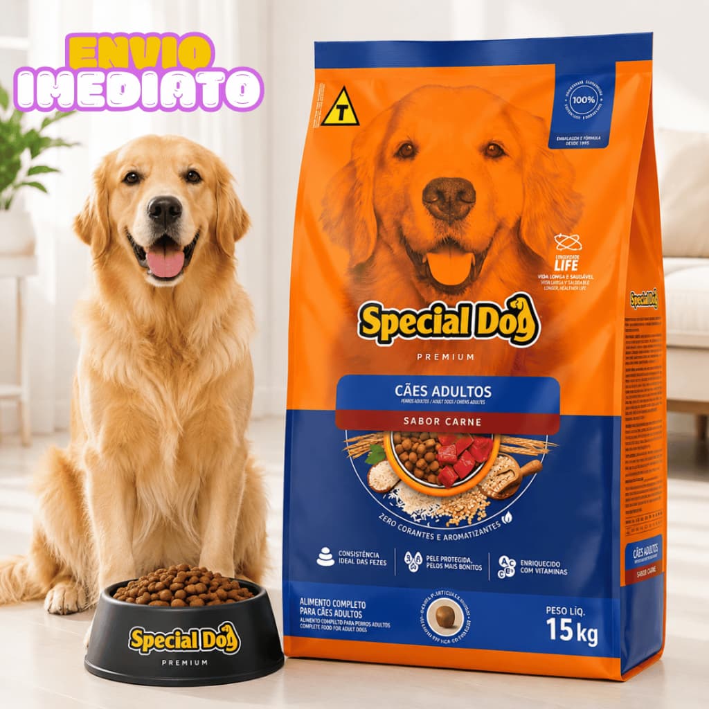 Ração para cachorro Premium 15KG/20KG Sabor Carne para Adulto  - Envio Imediato