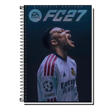 Caderno Escolar Universitário - EA Sports FC - Futebol - Gamer - Capa Dura Personalizada - 01 a 20 Matérias