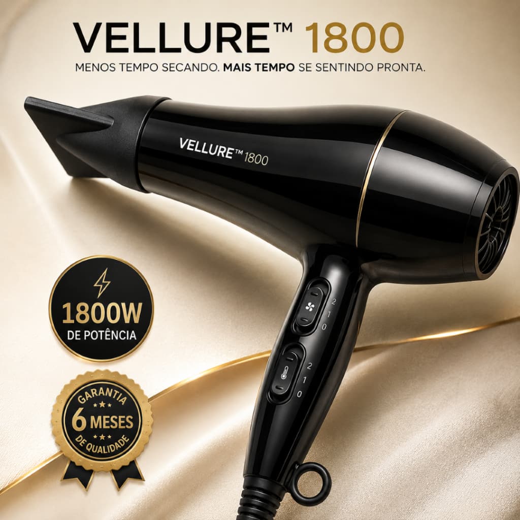 Secador Cabelos Profissional Potente 1800w Alta Performance Preto 127v
