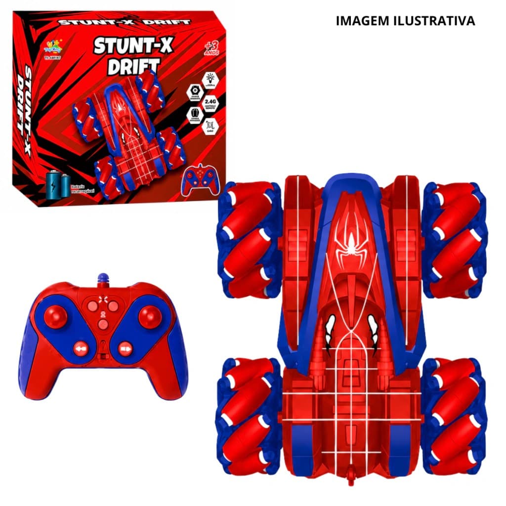 Carrinho de controle remoto C/ Controle Stunt-X Drift de brinquedo