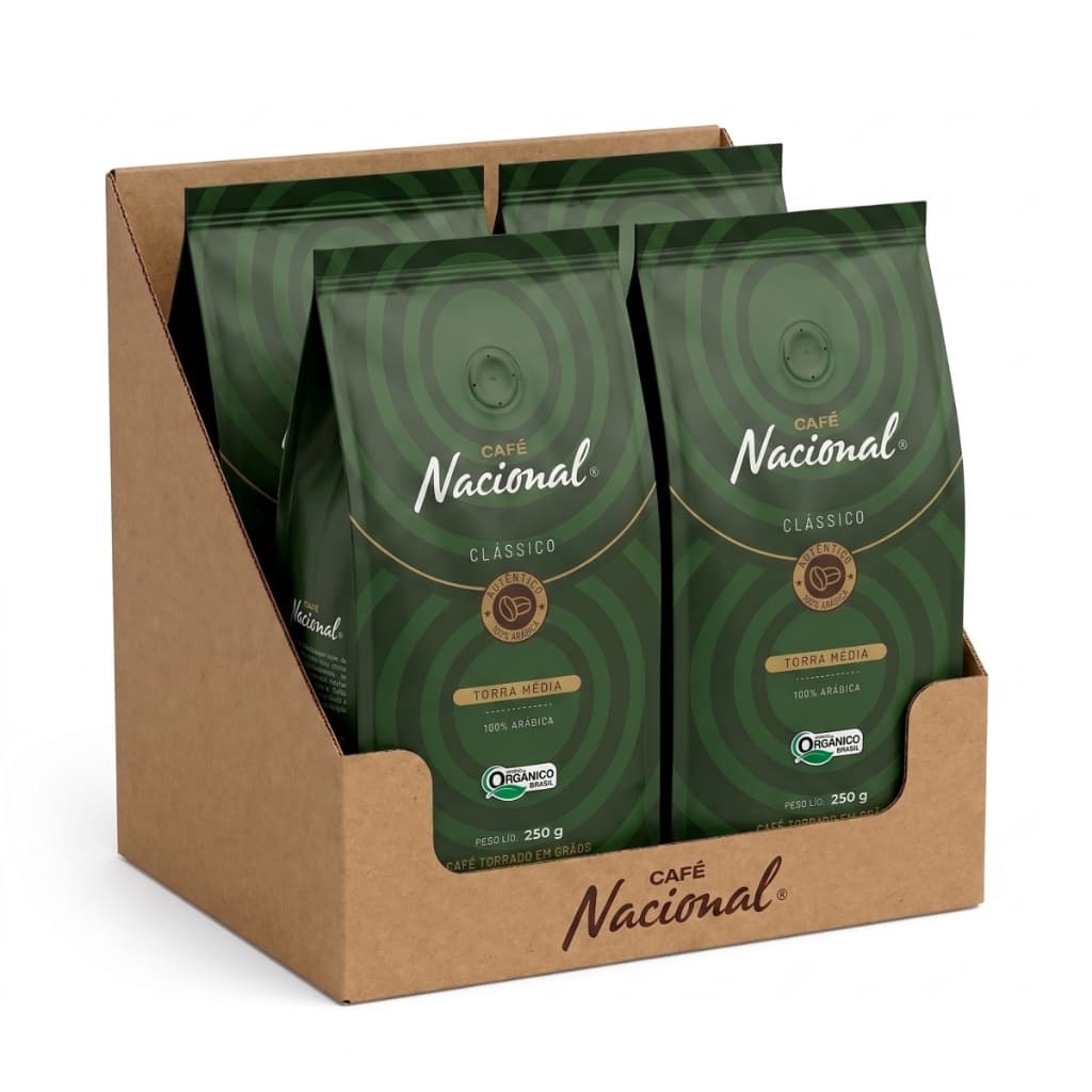 Café Torrado Em Grãos - Torra Média - 100% Arábica Gourmet - Aromático e Equilibrado - Café Nacional Clássico 1kg