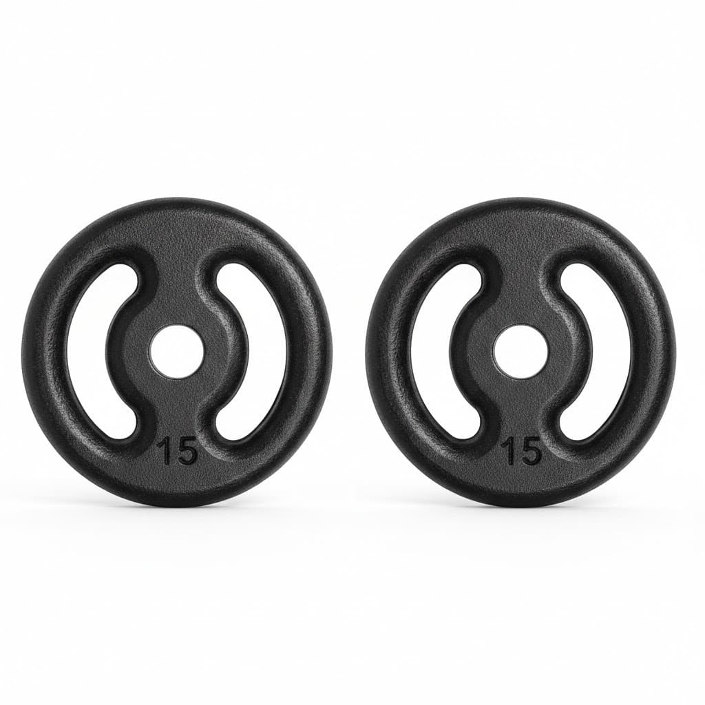 Kit 2 Anilhas 15kg Peso Academia Musculação Profissional Treino Intensivo Fitness Gym Alta Durabilidade