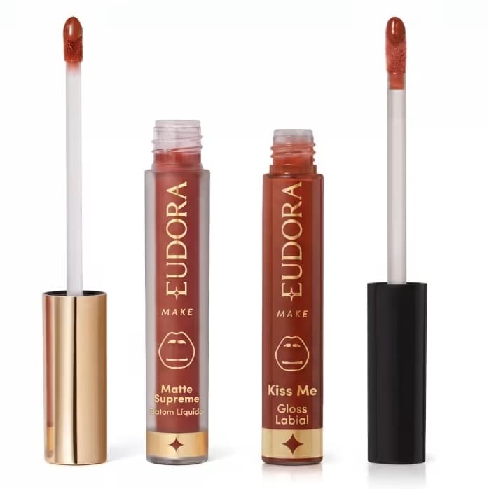 Kit Eudora e Adam: Batom Líquido Matte 4ml + Gloss Labial 5,2ml