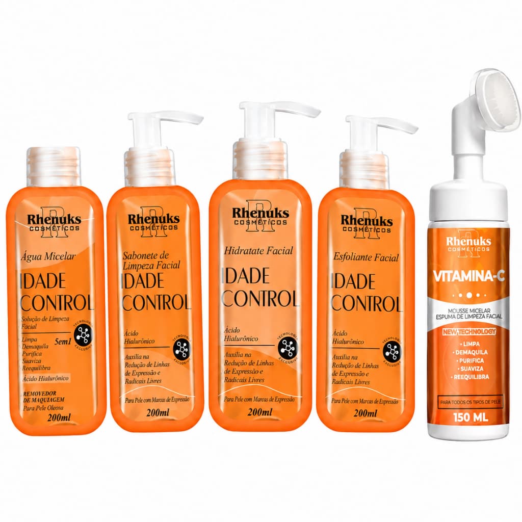 Kit Facial Skin Care Anti Idade - 5 Prod. -  Combate Envelhecimento