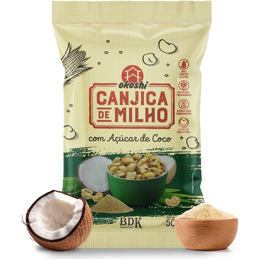Pipoca Canjica Milho Doce Açúcar Coco Saudável Natural Okoshi