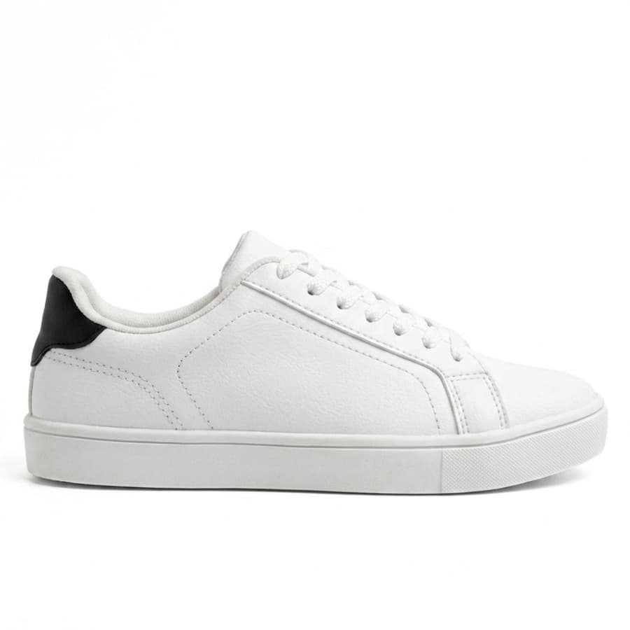 calçado branco preto casual masculino adulto simples confortavel levinho macio elegante