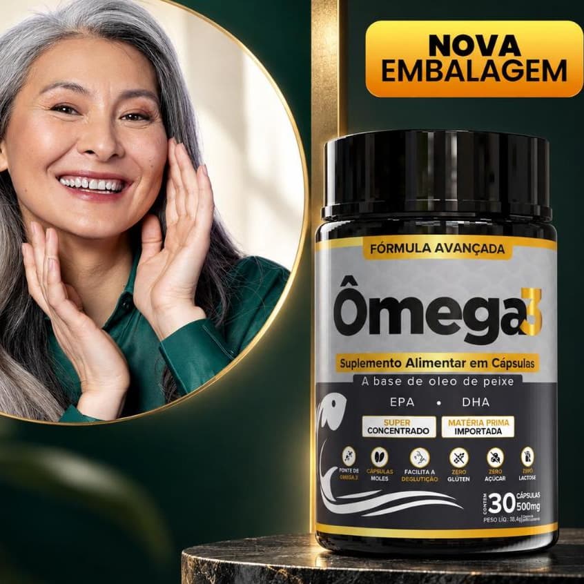 ÔMEGA 3 1000MG COM VITAMINA E | 30 CÁPSULAS SOFTGEL | SUPLEMENTO ALIMENTAR | ALTA CONCENTRAÇÃO