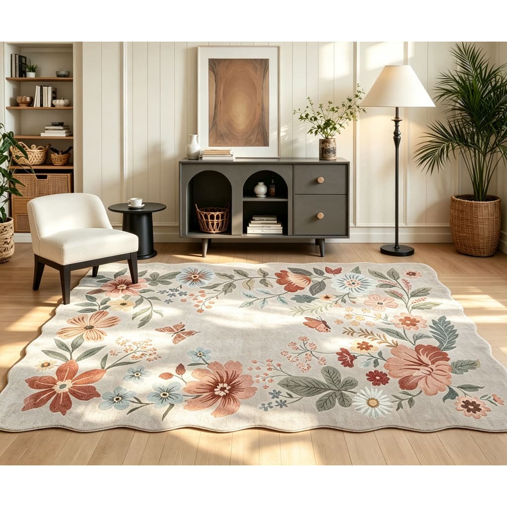 Tapete Sala Quarto 2,00x1,40 Orgânico Borda Arredondada Antiderrapante Lavável Macio Aveludado Abelle Casa