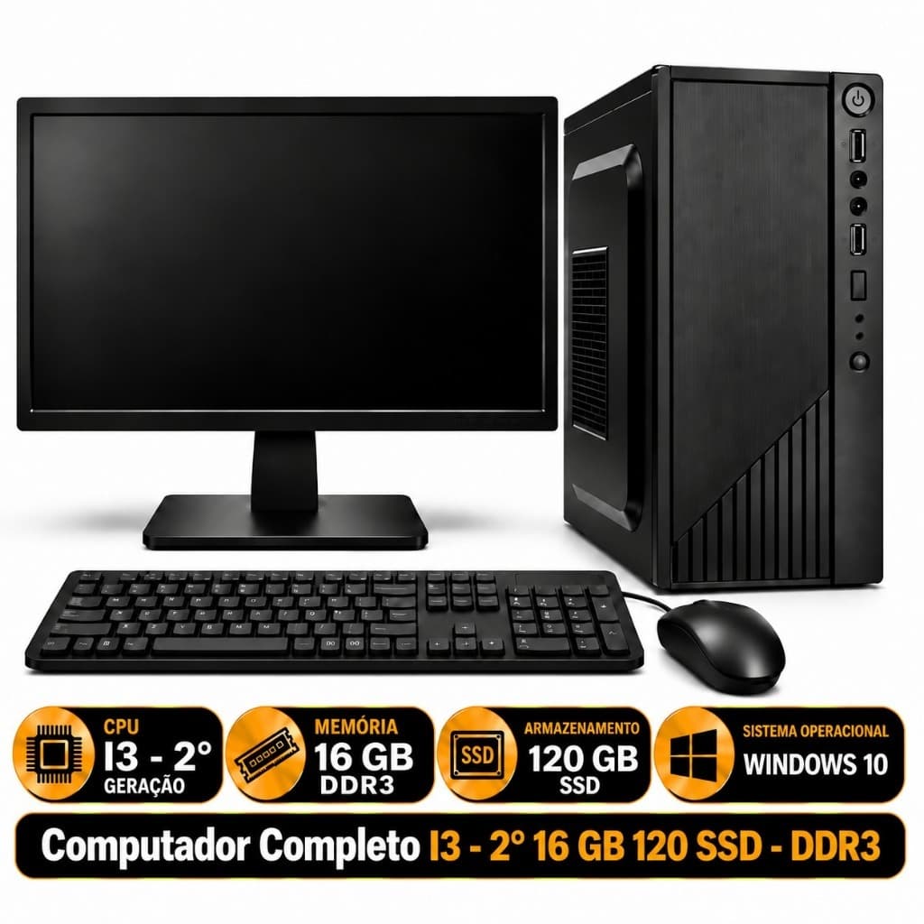 Computador Completo I3 - 2° 16 GB 120 SSD - DDR3