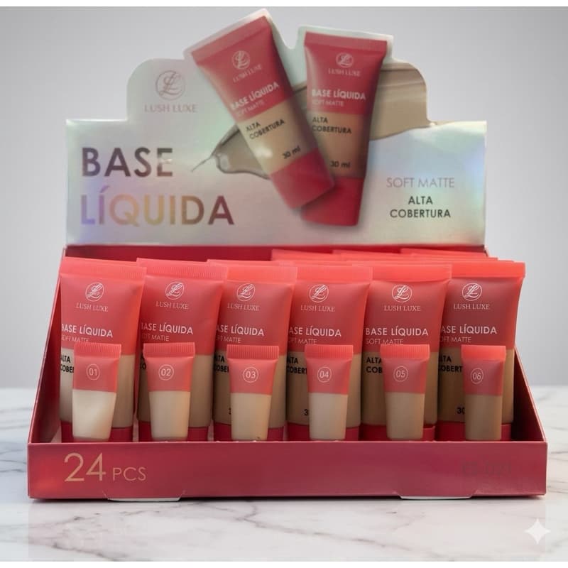 Base Líquida Matte Lush 30ml com Cobertura Alta e Acabamento Matte
