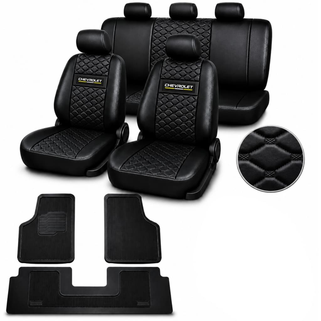 Capa Banco Automotivo Carro Couro Chevrolet Celta Corsa Classic Onix Prisma Vectra Astra + tapete