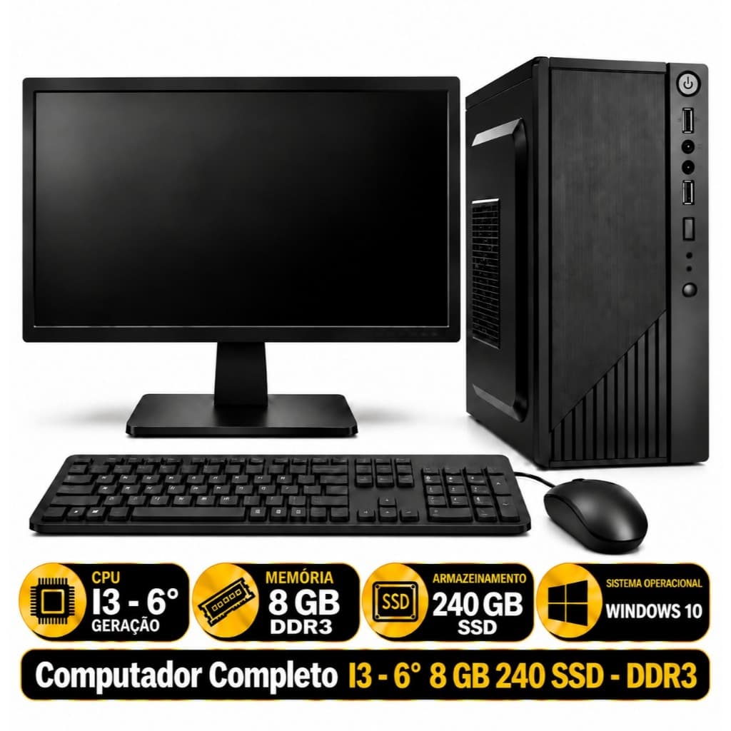 Computador Completo I3 - 6° 8 GB 240 SSD - DDR3
