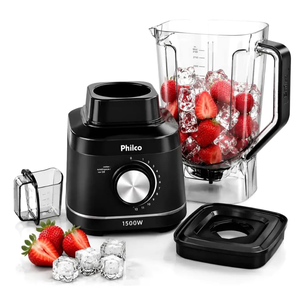 Liquidificador Philco 1500w 3,1l 12v Turbo Ciclone Promaxx 6 Mais Potente Brasil
