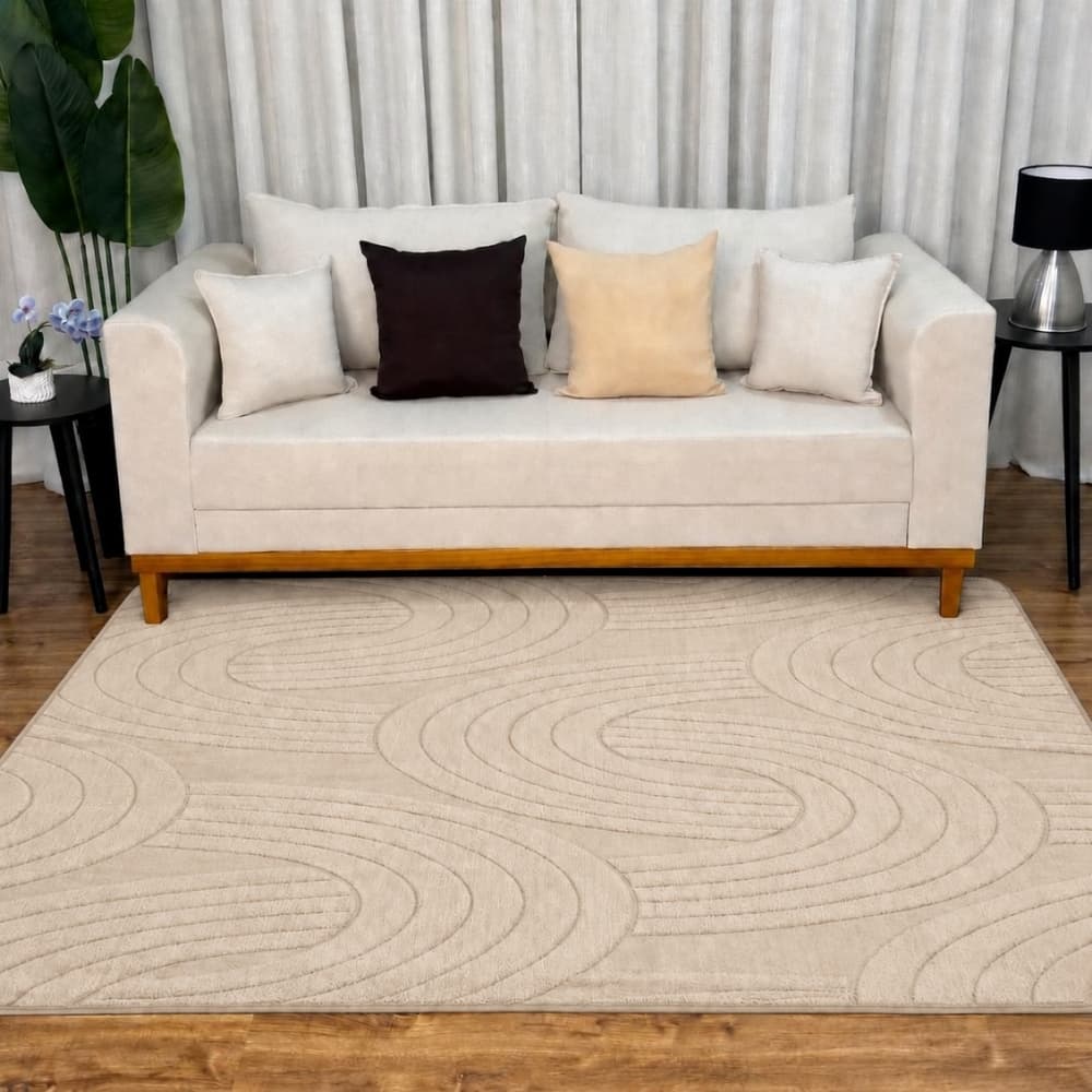 Tapete Jacquard Geométrico para Sala Base Antiderrapante 2,00m x 1,40m