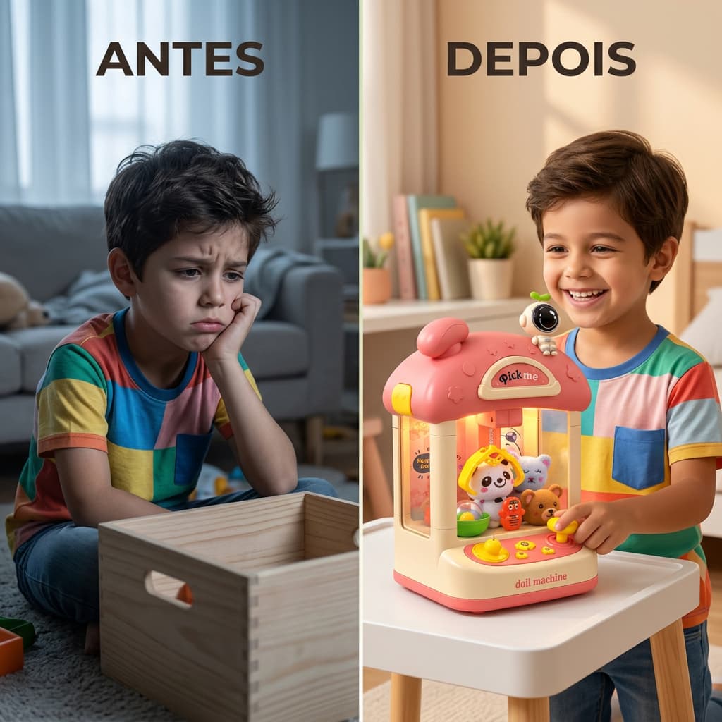 Maquina Brinquedo Infantil Pegar Ursinho Luz Som Cor Sortida Brinquedo Educativo Criança