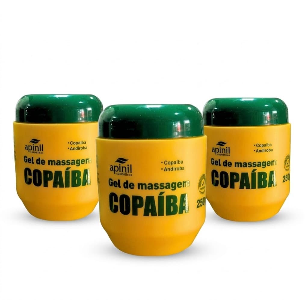 Gel Massageador Copaíba Apinil 250g com Óleos Essenciais - Relaxamento Muscular - Alívio de Dores e Tensões - Uso Diário
