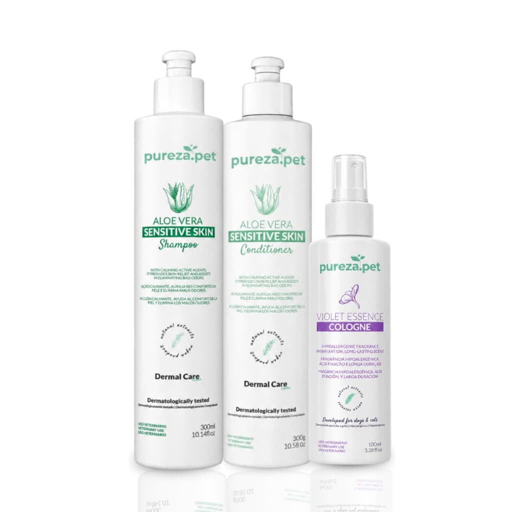 Kit Shampoo Condicionador e Perfume Pet Kit Shampoo e Condicionador para Cachorro Colonia Pet