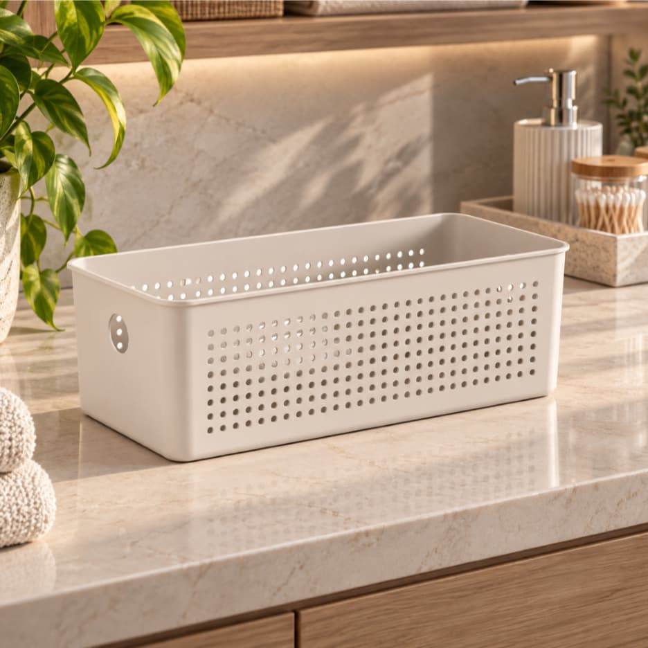Cesto Organizador de 3L Ou Linha Flow Banheiro Multiuso Lavanderia Lixo Cozinha Caixa Armário Casa Leve Multiuso Cores