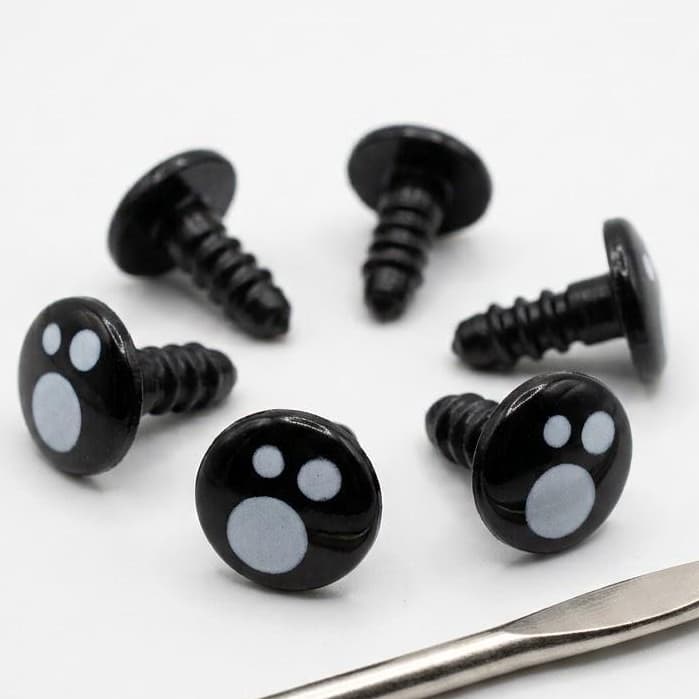 Kit Olhos Kawaii para Amigurumi 9mm e 12mm com Trava 20 a 200 Unidades Olhinhos de Segurança Crochê Boneca