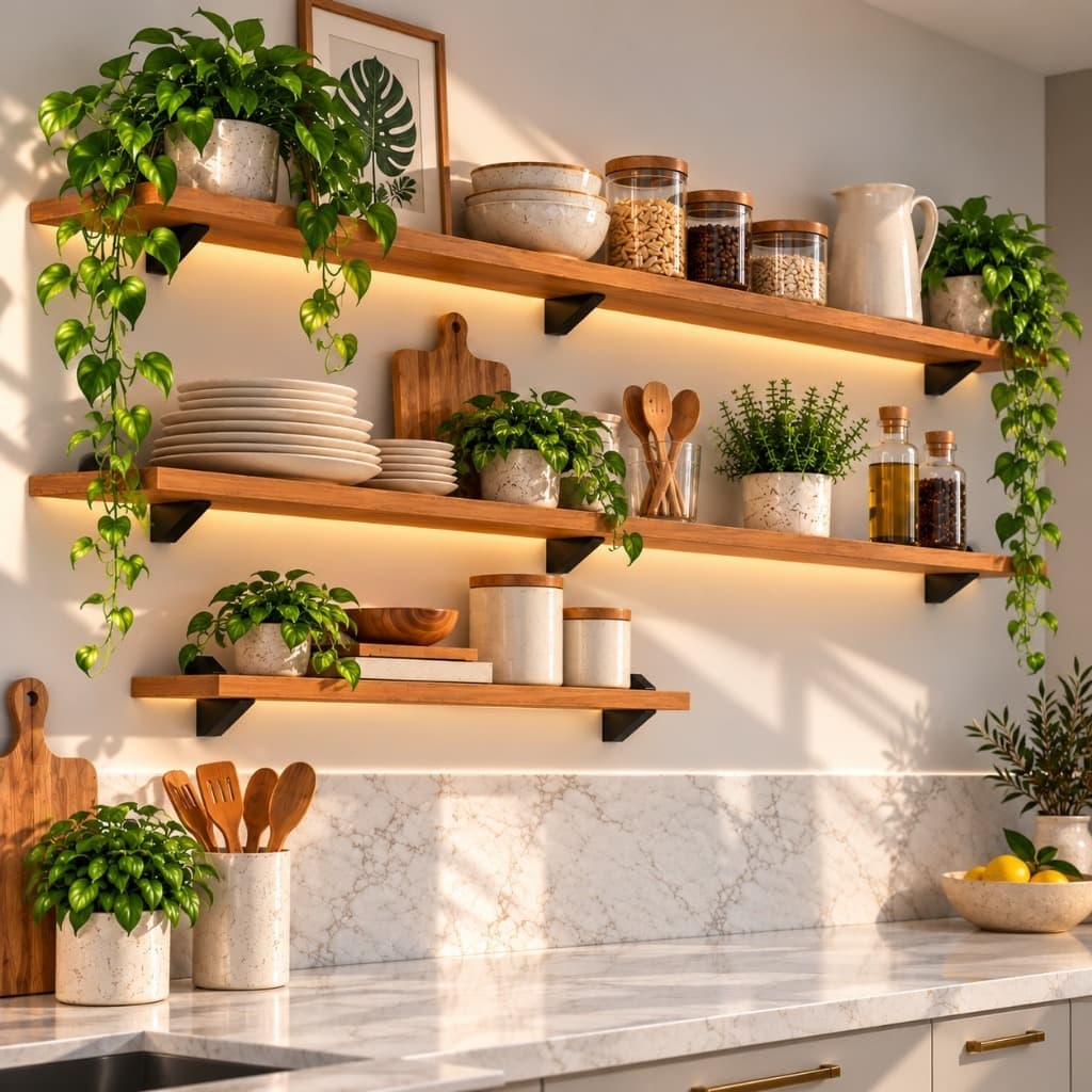 Kit 3 Prateleiras de Parede MDF Estilo Industrial, Nichos Decorativos Organizadores 8 Suportes Bico de Tucano