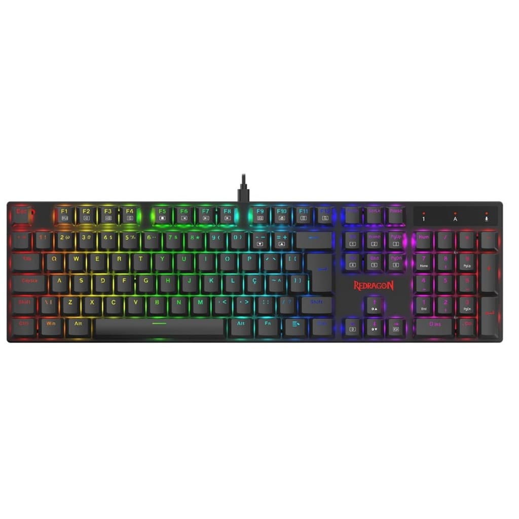 Teclado Mecânico Gamer Redragon Apas RGB Preto Full Size