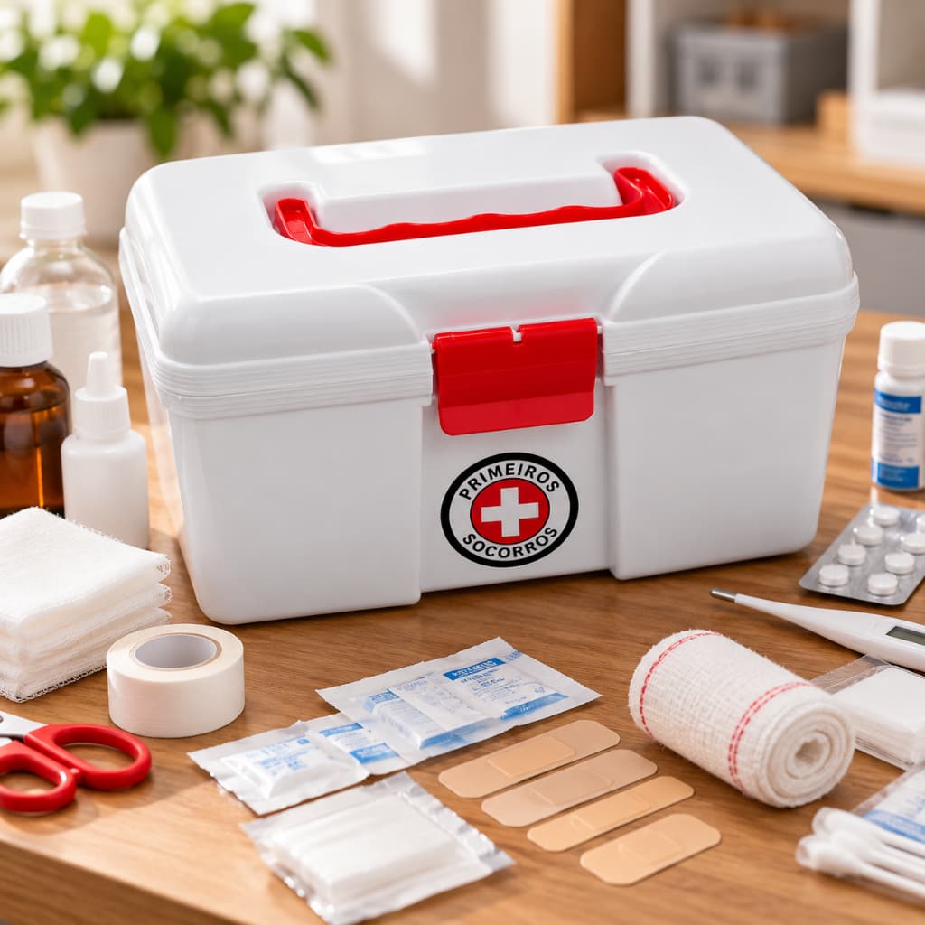 Kit Primeiros Socorros Maleta Vazia Caixa Organizadora De Medicamentos Remédios Gaze Bandagens Para Casa E Escritório