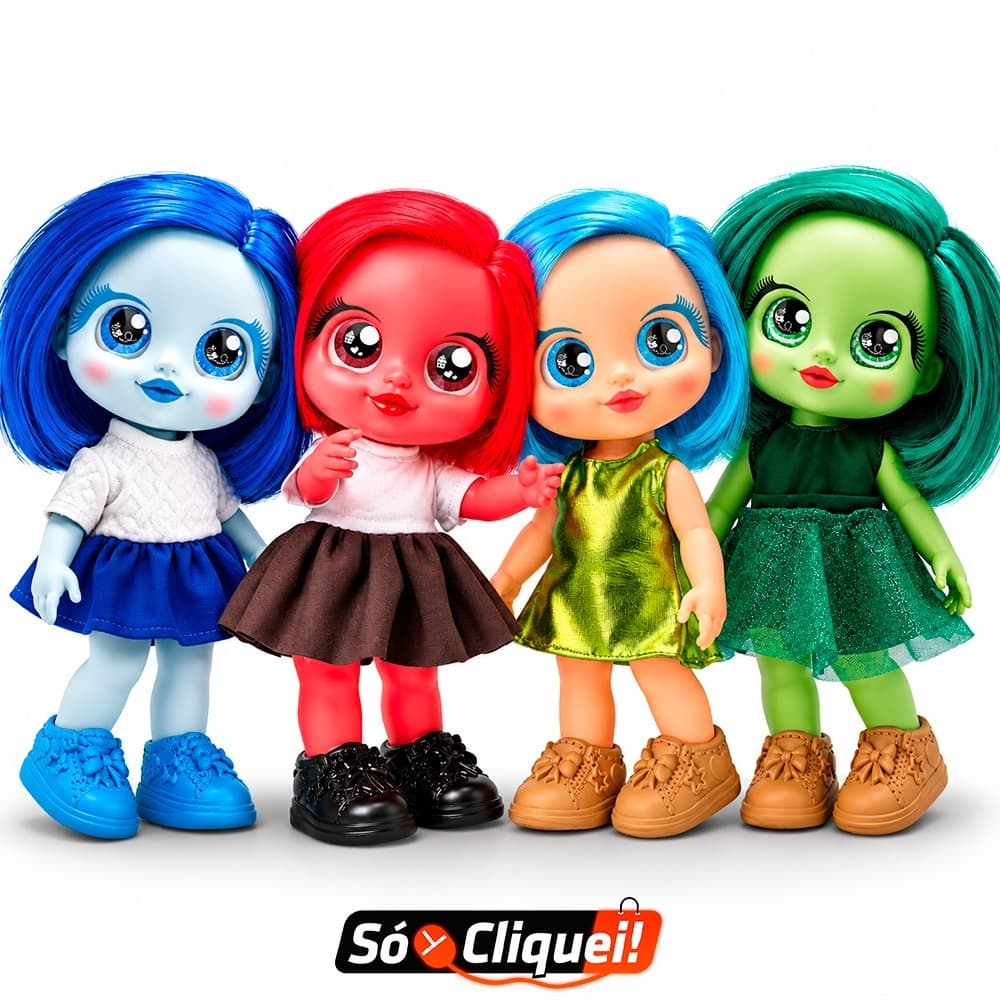 Boneca The Glow Girls Brinquedo Infantil Bee Toys Bonecas Articulada Vinil Coloridas Com Acessórios