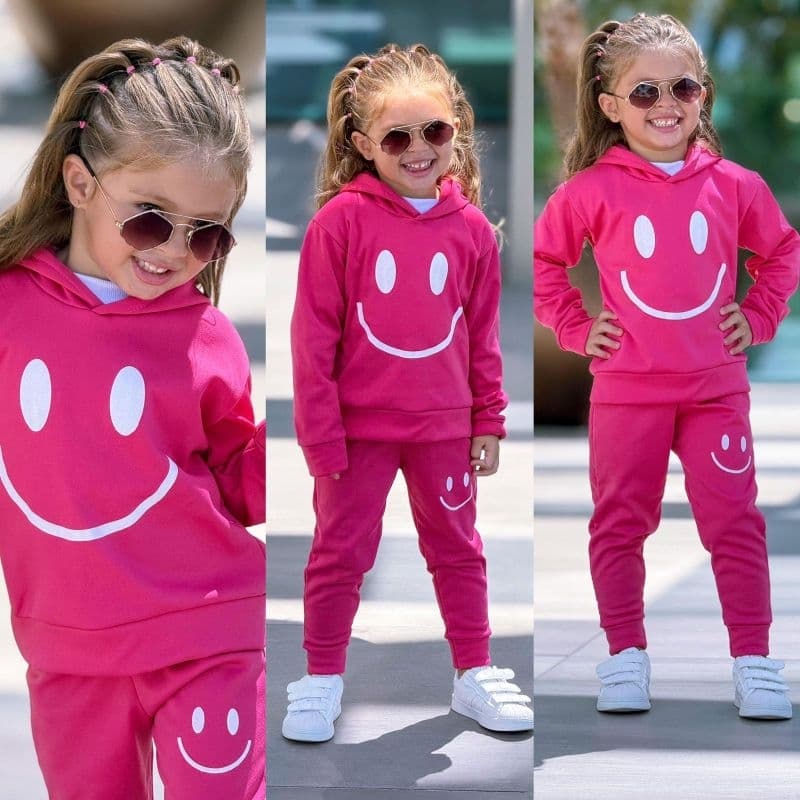 Conjunto Moletom infantil Feminino com Capuz Agasalho de Menina ate 3 anos Kit 2 peças