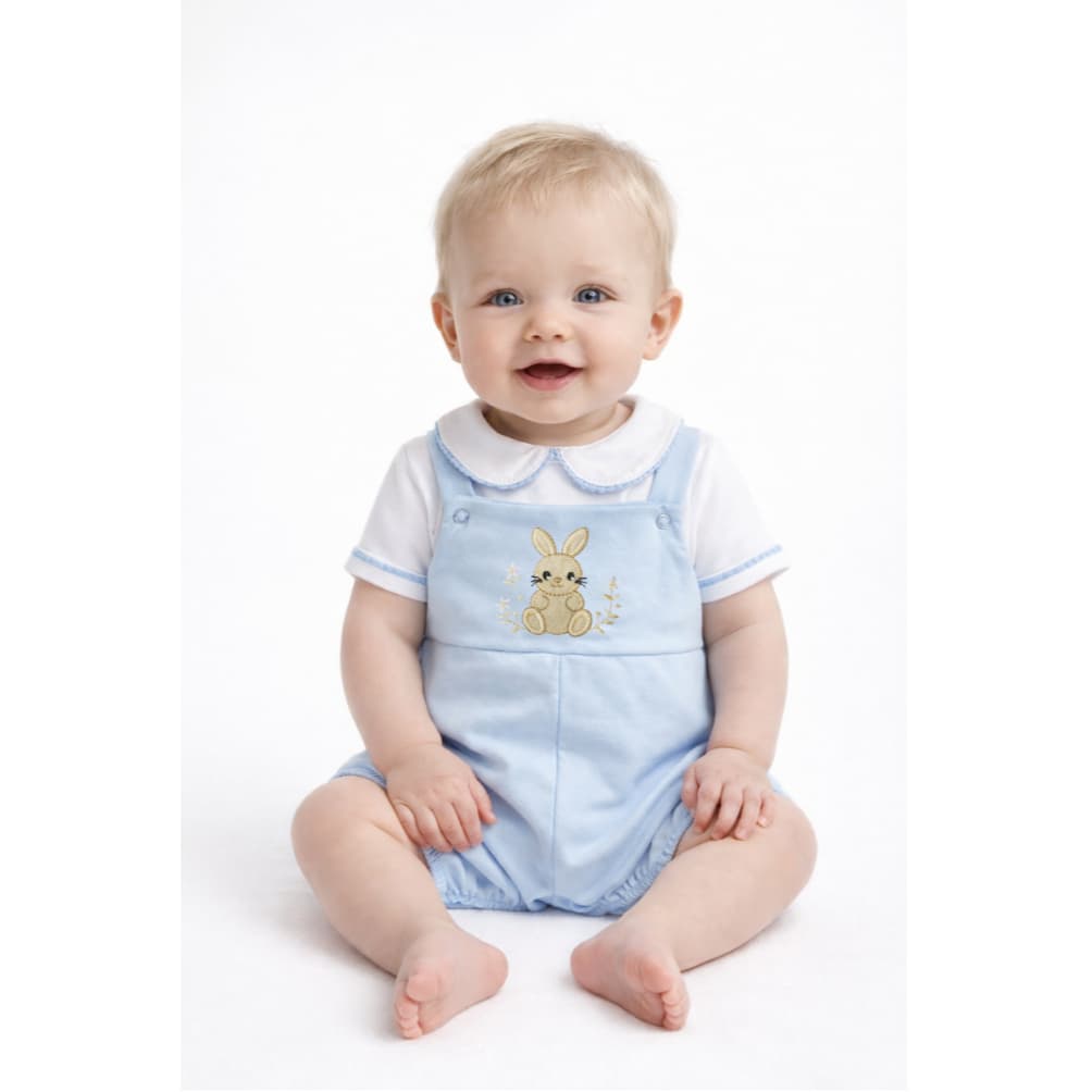 Jardineira Bebê Body Conjunto Infantil Menina e Menino Coelho Baby Roupas de Bebê