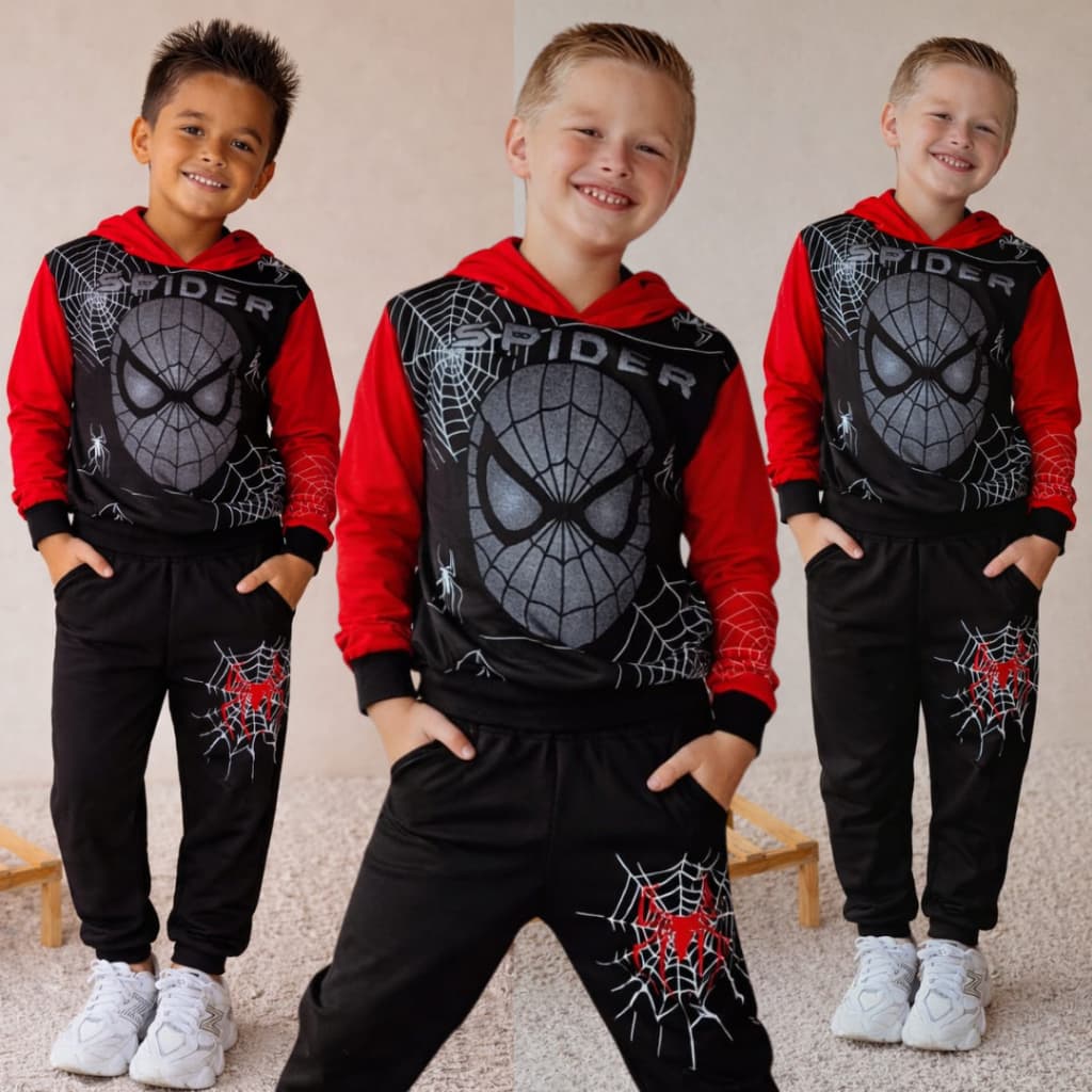 Conjunto Infantil Masculino Homem Aranha Moletinho c/Capuz