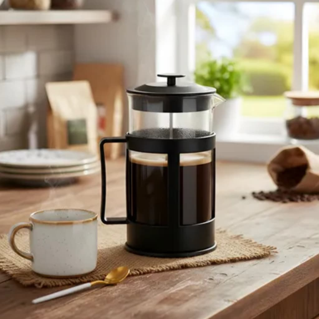 Cafeteira Francesa Prensa 300Ml Vidro Resistente Infusão E Cremeira Leite Café Expresso
