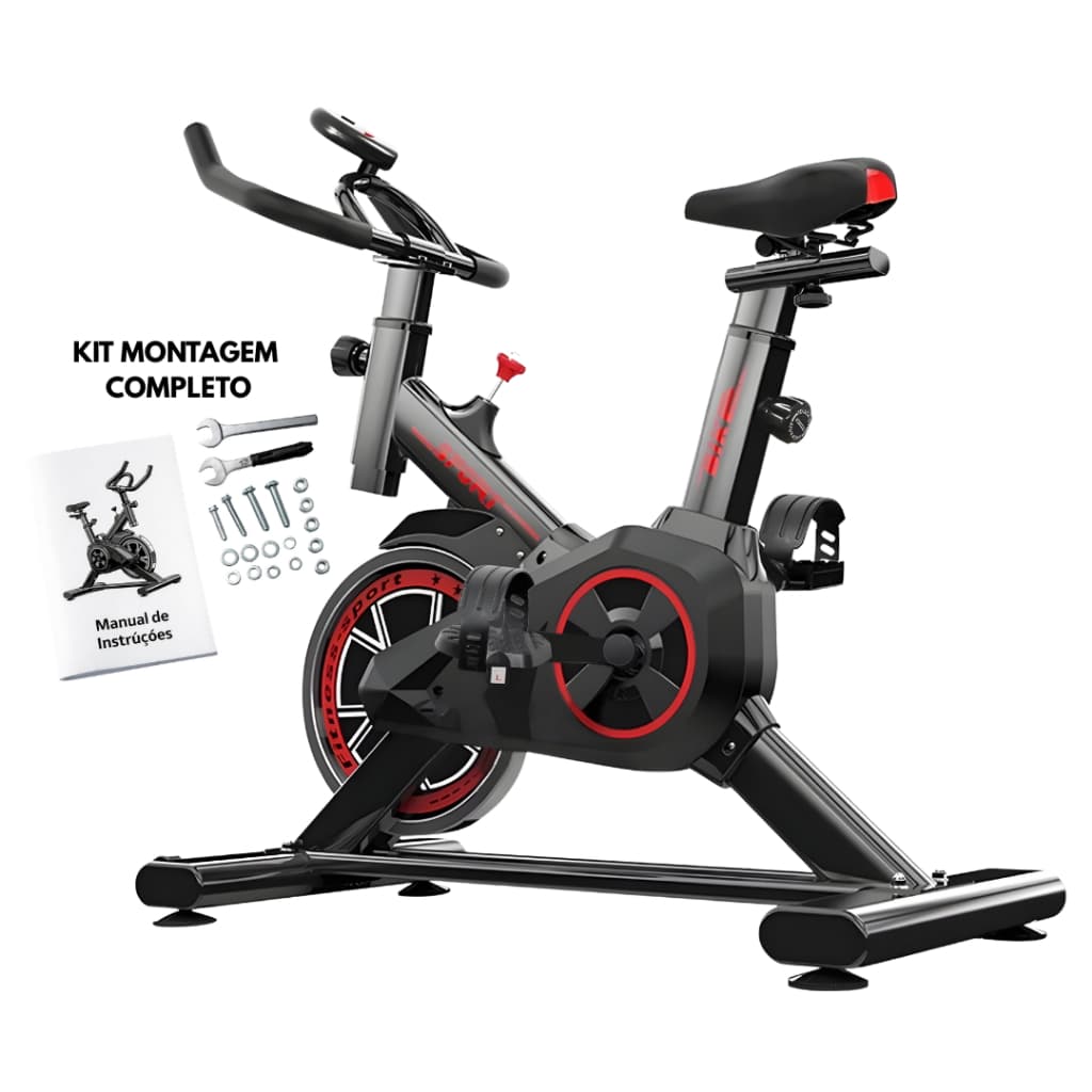 Bicicleta Bike Ergométrica Spinning Academia Fitness Profissional Exercício Cardio C/ Monitor 120kg