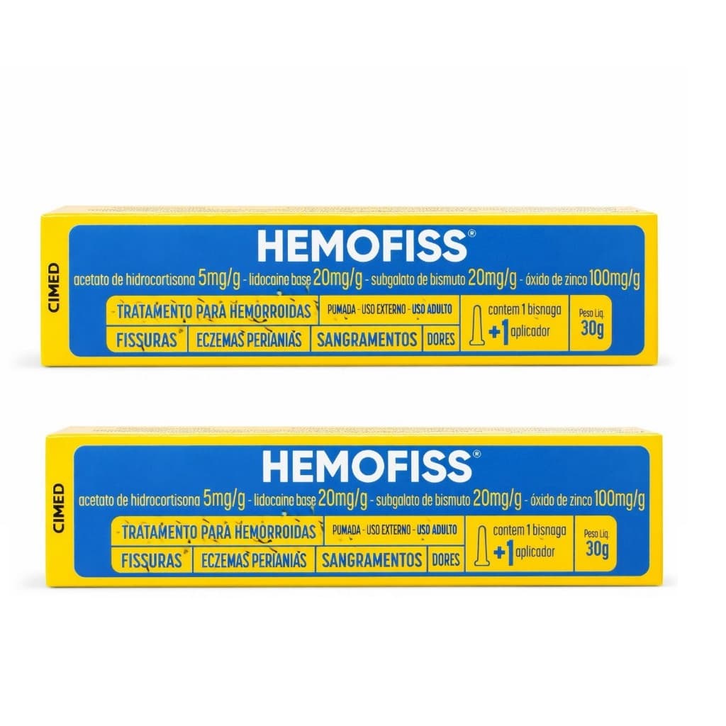 Kit 2 Hemofiss Pomada 30g + 1 Aplicador + Praticidade e higiene Cimed
