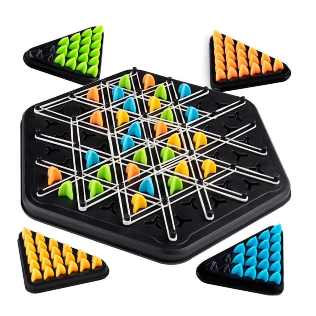 Jogo de Tabuleiros Triângulo Geométrico Raciocínio Lógico Brinquedo Game Divertido Família