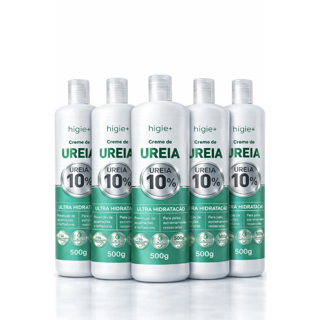 Kit 5 Frascos de Creme Corporal de Ureia 10% 500g