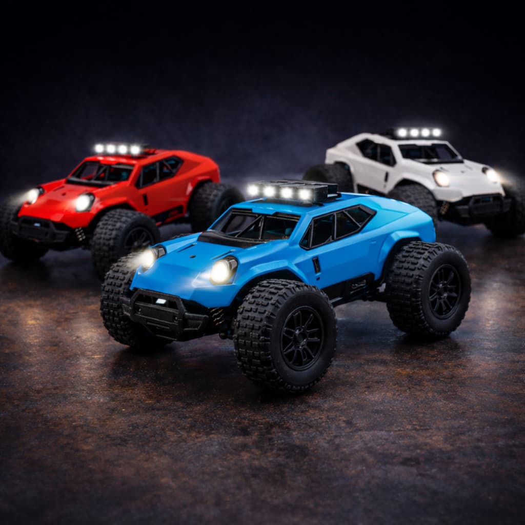 Carrinho Controle Remoto Monster Truck 4x4 Off Road LED Recarregável Brinquedo Menino Presente