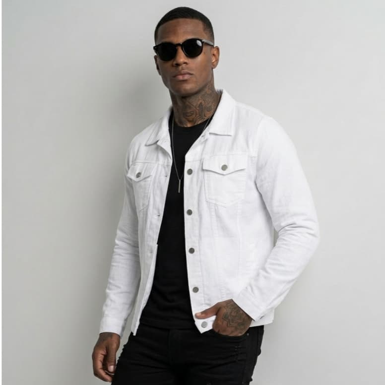 Jaqueta Jeans Sarja Masculina Casual Tradicional