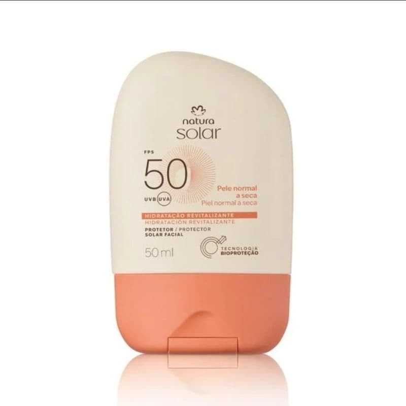 Protetor Solar Facial Pele Normal a Seca FPS 50 Natura Solar