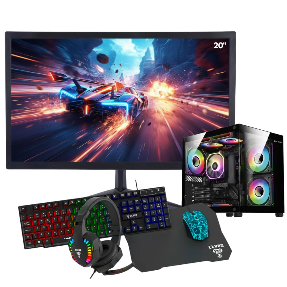 Pc Gamer Aquário RGB Intel core I7, 16gb Ram, 256GB, Placa de Video 4gb Tela 20 c/ wifi