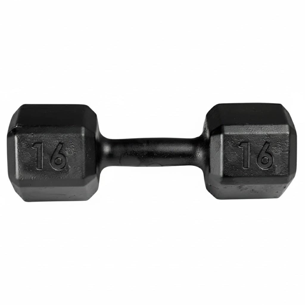 Halter Sextavado 16kg Fitness Musculação Treino Academia Funcional Crossfit Resistente Profissional Gym Peso Pro