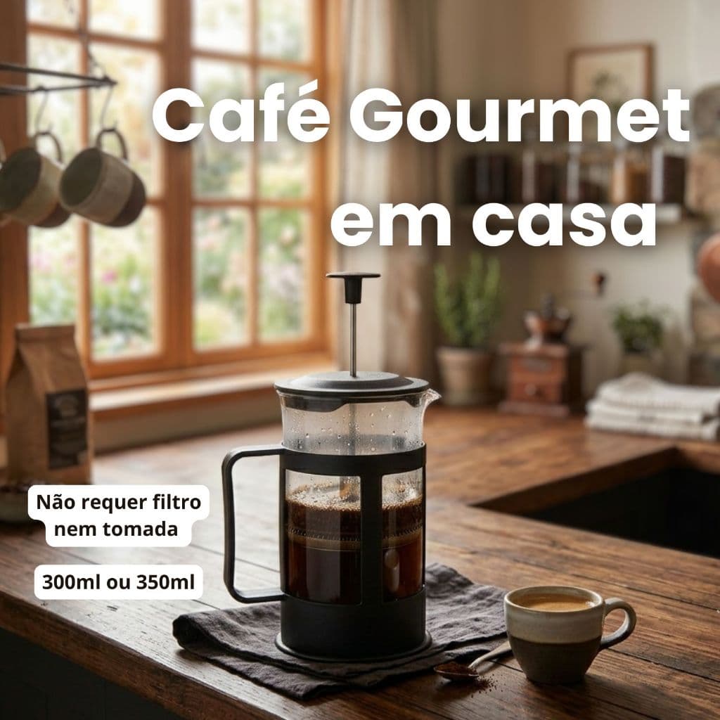 Cafeteira Prensa Francesa 300ml|350ml Café e Leite Expresso