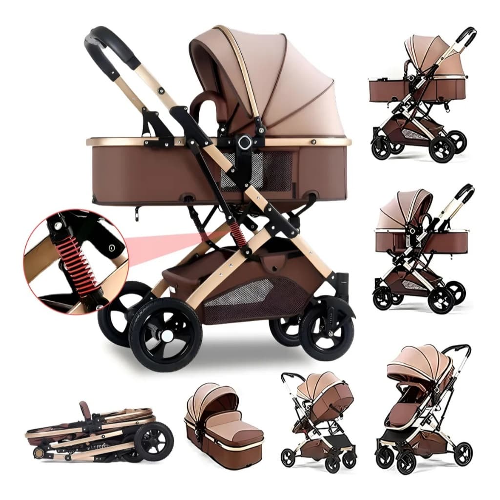 Carrinho De Bebê Passeio Alça Reversível System Até 15 Kg Completo 3 EM 1 Com - Modelo Europeu Luxo