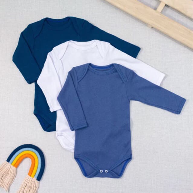 Conjunto 3 Peças Body Bebê Manga Longa Liso Algodão Suedine Infantil Roupa Bebê Menino Menina Frio Inverno