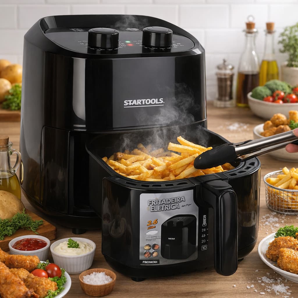 Air Fryer 3,4L Fritadeira Elétrica 1200W Praticidade Alta Performance Moderna Crocante e Saudável Sem Óleo 220V