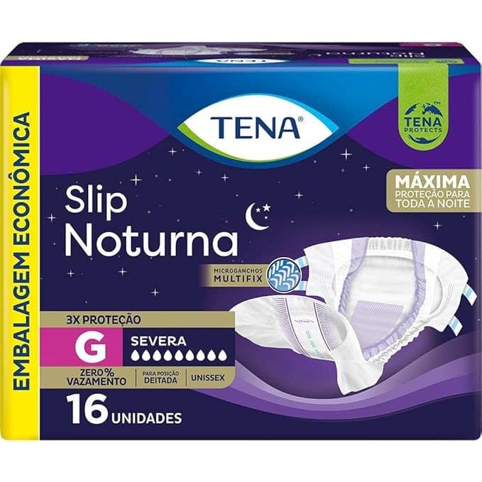 Fralda Geriátrica Tena Slip Noturna Severa G 16 Unidades