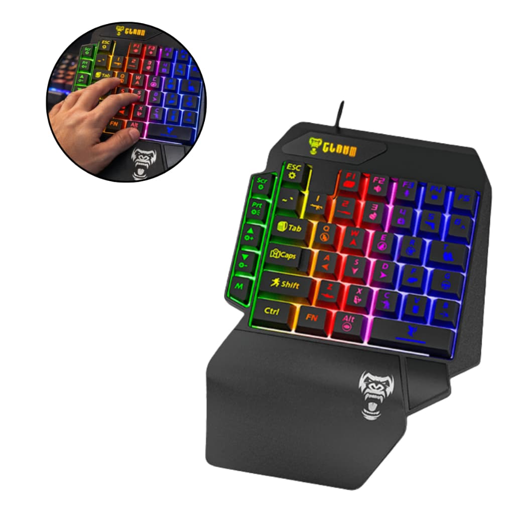Teclado Gamer Semi Mecânico Uma Mão 35% Led Anti-ghosting Rainbow layout QWERTY *ENVIO MESMO DIA ÚTIL*